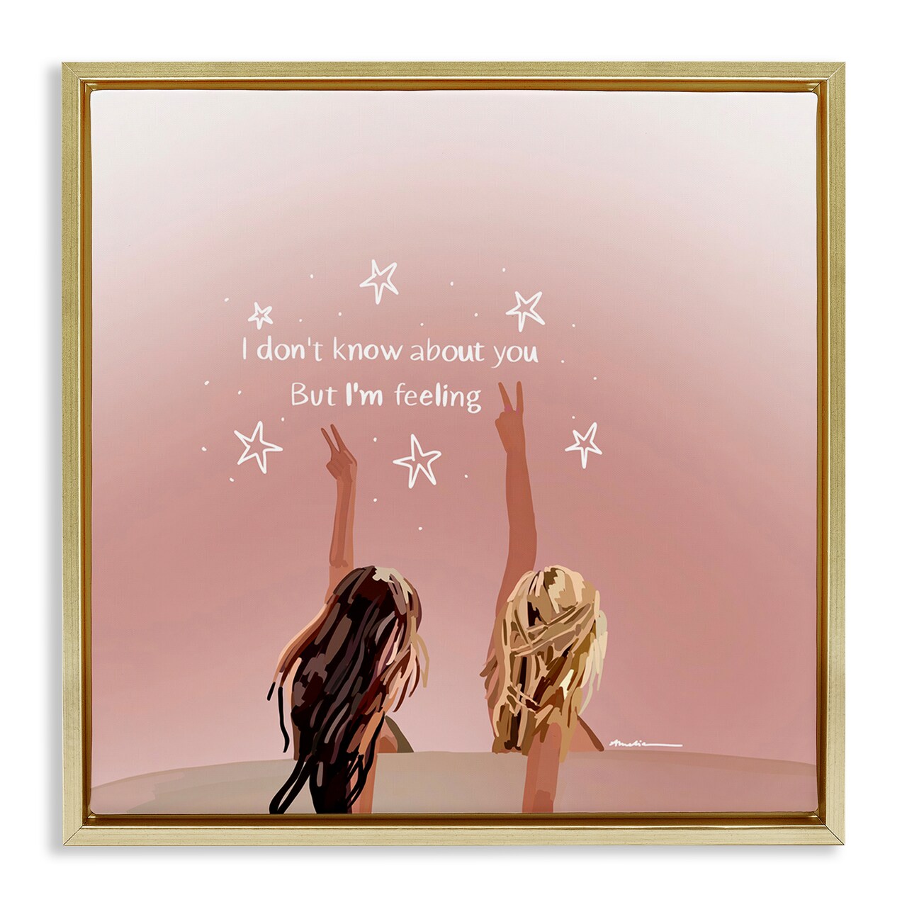Stupell Industries Feeling 22 Lyrics Framed Floater Canvas Wall Art Design by Amelia Noyes